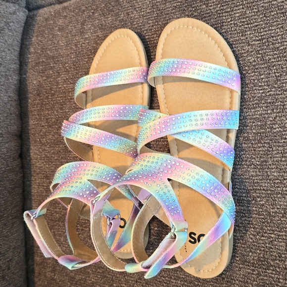 SO BRAND WOMENS MULTI COLOR STRAPPY SANDALS WITH BEADED EMBELLISHMENTS SIZE 5 - Picture 4 of 11